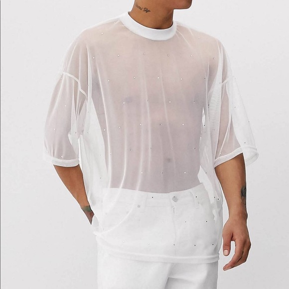 ASOS Shirts Oversized Mesh Shirt Poshmark